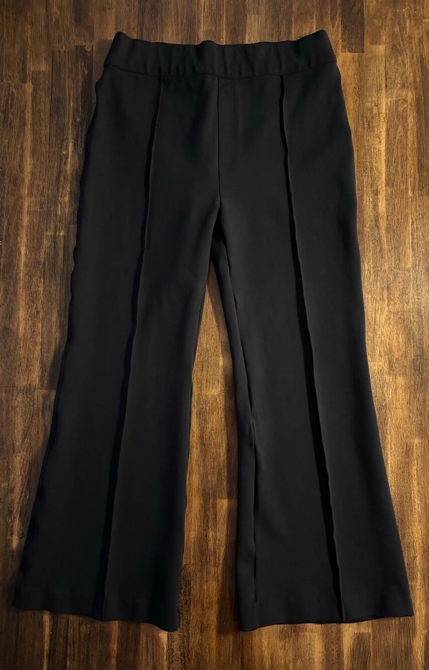 Spanx Size 1X Petite Pants Ponte Flare High Rise Pull On Stretch Trouser